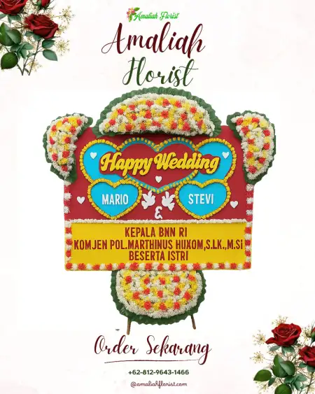 Papan Bunga Pernikahan Marga Rahayu