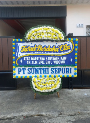 Papan Bunga Duka di Marga Rahayu
